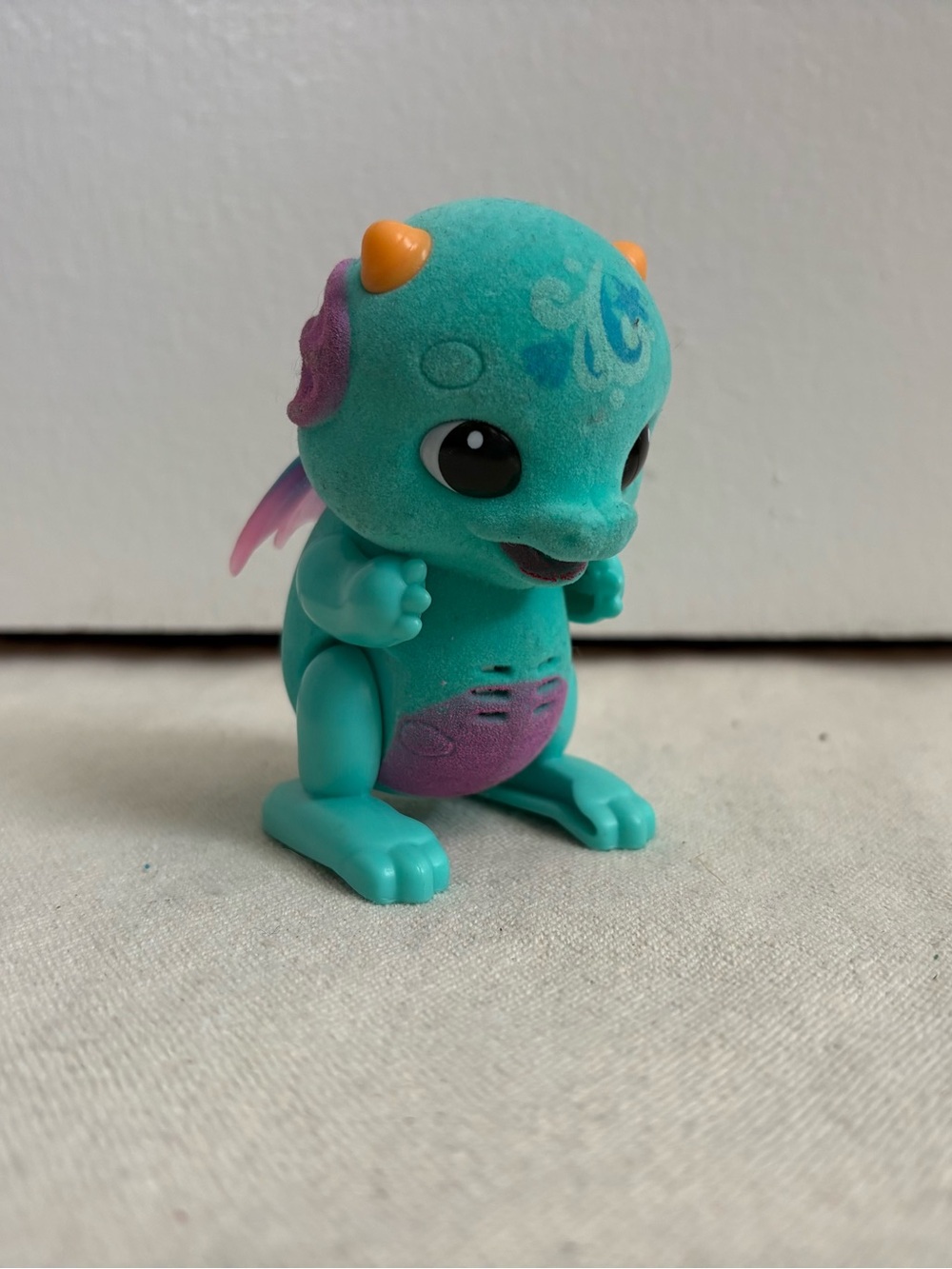 Little Live Pets S1 Surprise Dragon Baby Splash Teal Flocked Sounds Moves WORKS